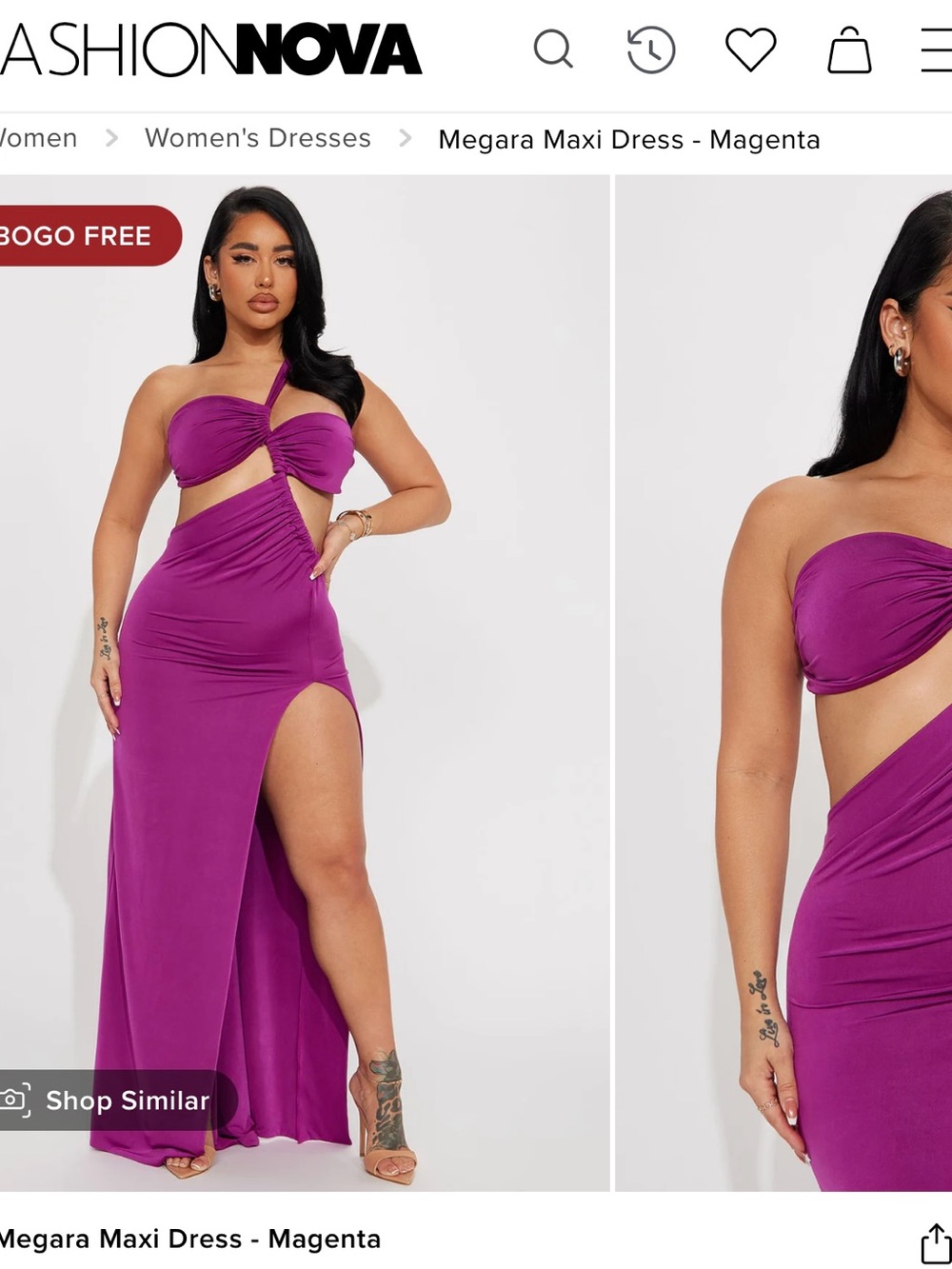 Fashion Nova Megara Maxi Dress - Magenta